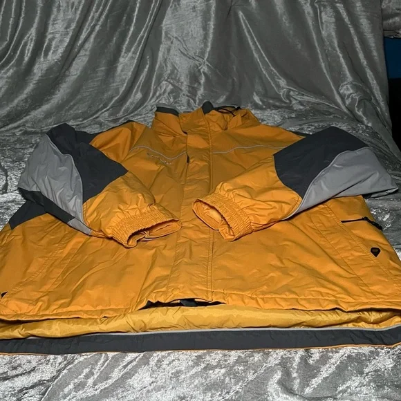 Columbia Yellow & Gray Coat Mens XXL with Hood Waterproof 206 XM5768